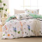 MUXHOMO Duvet Cover King Size, 3-Piece Floral Grey-Blue Bedding Set