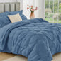 JOLLYVOGUE Queen Comforter Set 7 Pieces - Bed in a Bag Queen for All Season, Pintuck Bedding Comforter Sets with Comforter, Flat Sheet, Fitted Sheet and Pillowcases & Shams, Pink