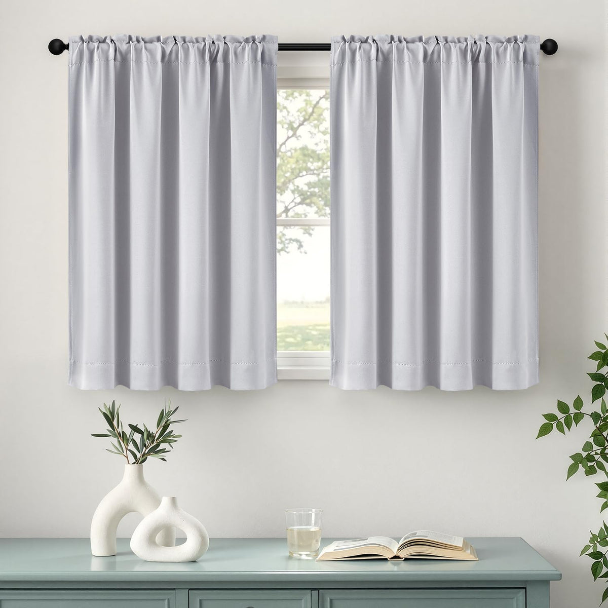 MIULEE Halloween Black Blackout Curtains for Bedroom Room 40"x63" 2 Panels