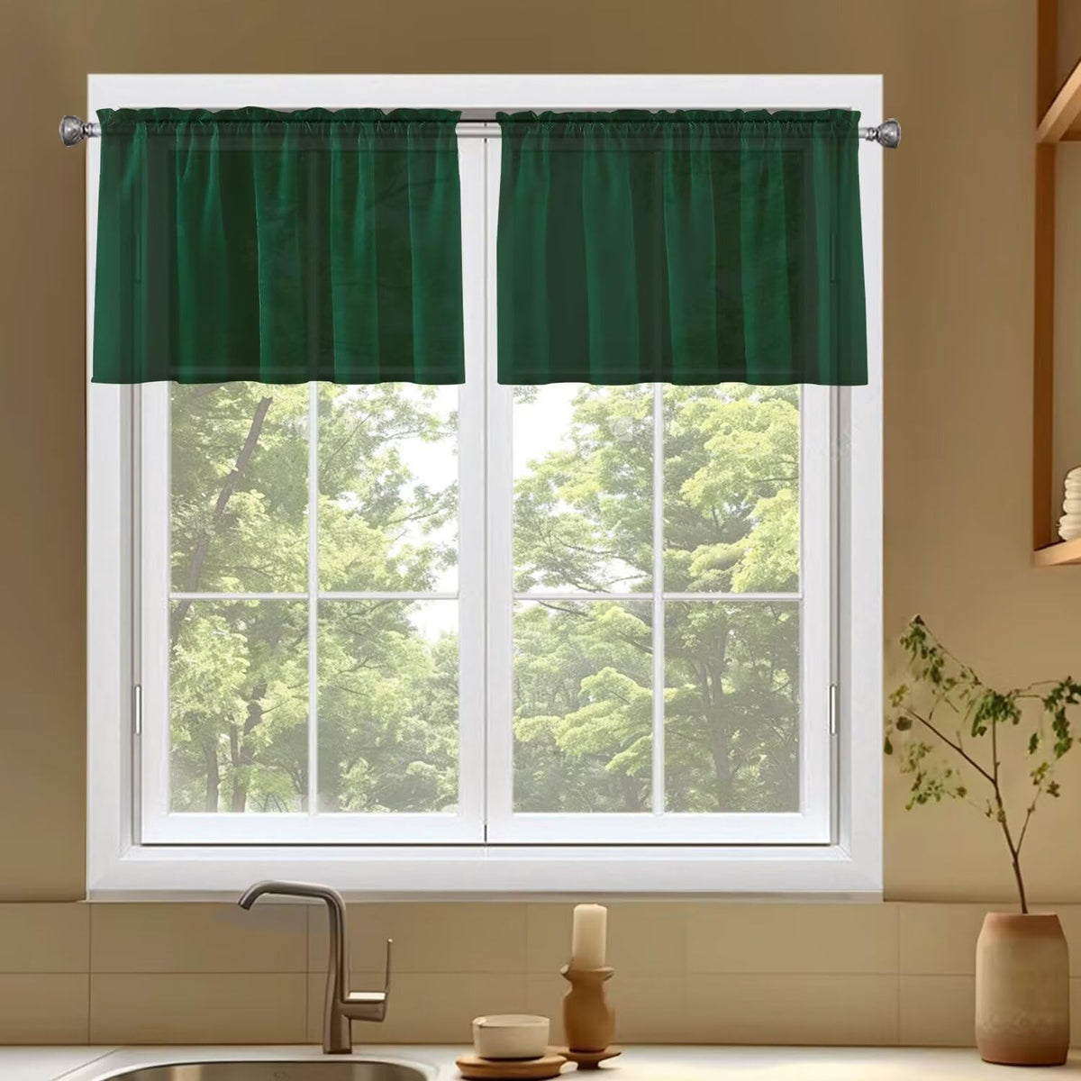 SpaceDresser Sheer Voile Curtains for Living Room 84 Inch Long 2 Panels