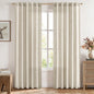 MIULEE Faux Linen Curtains 84 Inch Length 2 Panels Natural Semi Sheer Curtain with Back Tab Rod Pocket, Light Filtering Window Privacy Burlap Drapes for Living Room Bedroom 42W x 84L Linen