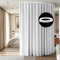 Room Divider Ceiling Mounted Curtains Track Sets Extra Wide Blackout Curtain Flexible Tracks for Bedroom Privacy Partition Separator, 1 Panel Black Drape and White Rail, W8.3 x H8ft