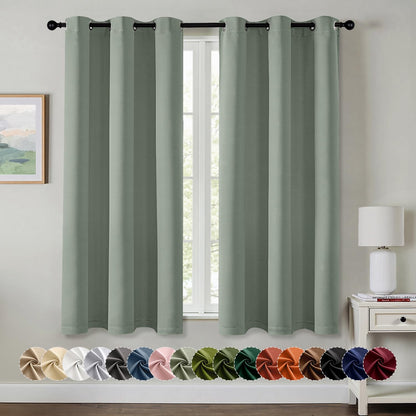 MIULEE Blackout Curtains for Bedroom 2 Panels 40 x 63 Inch Long Black