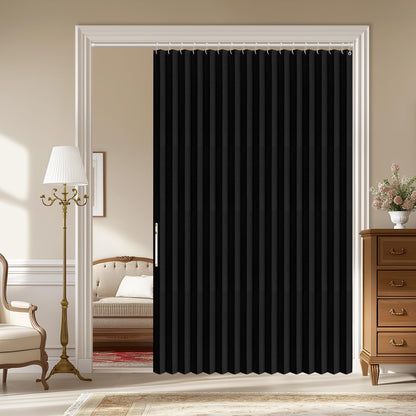 AJAZZ Blackout Accordion Door Magnetic Door Curtain Folding Closet Doors Curtain Invisible for Bedroom Room Living Room Doorway, Grey 42" W x 78" L, 1 Panel