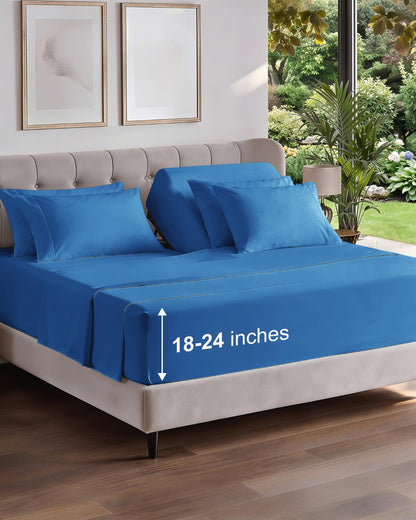 CGK Extra Deep King Sheet Set - 6pc Cooling Sheets - White
