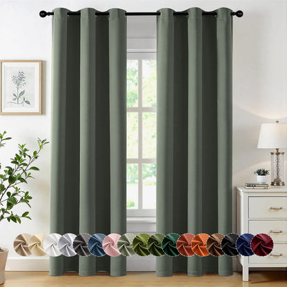 MIULEE Blackout Curtains for Bedroom 2 Panels 40 x 63 Inch Long Black