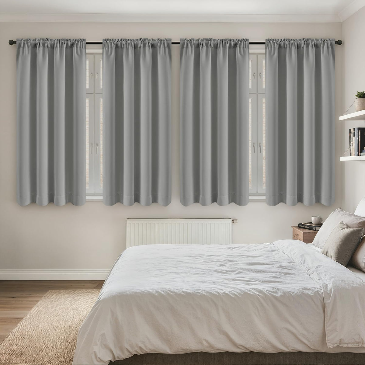 MIULEE Black Blackout Curtains 63 Inch Length for Bedroom Set of 4 Panels