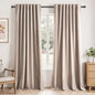 Topfinel Cream Linen Blackout Curtains 84 Inch Long for Bedroom Living Room, Ivory Pinch Pleat Back Tab Full Blackout Drapes Farmhouse Boho Curtains for Window, White Neutral Curtains 52" X 84" 7 FT