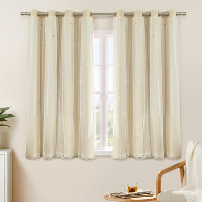 XiDi Blackout Curtains for Girls Bedroom Decor Pink Kids Rainbow Curtains