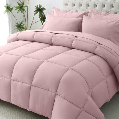 JOLLYVOGUE Full Comforter Set, Ultra-Soft Bed in a Bag Full Size 7 Pieces, Oeko-TEX Certified Bedding Set with Down Alternative Comforter, Sheets, Pillowcases & Shams, Black
