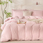 Comforter Queen Set Grid Black 100% Soft Washed Microfiber Jacquard 3 Pieces Grid Bedding Sets Grey White Comforter Queen for All Seasons and 2 Pillowcases Comfort Breathable