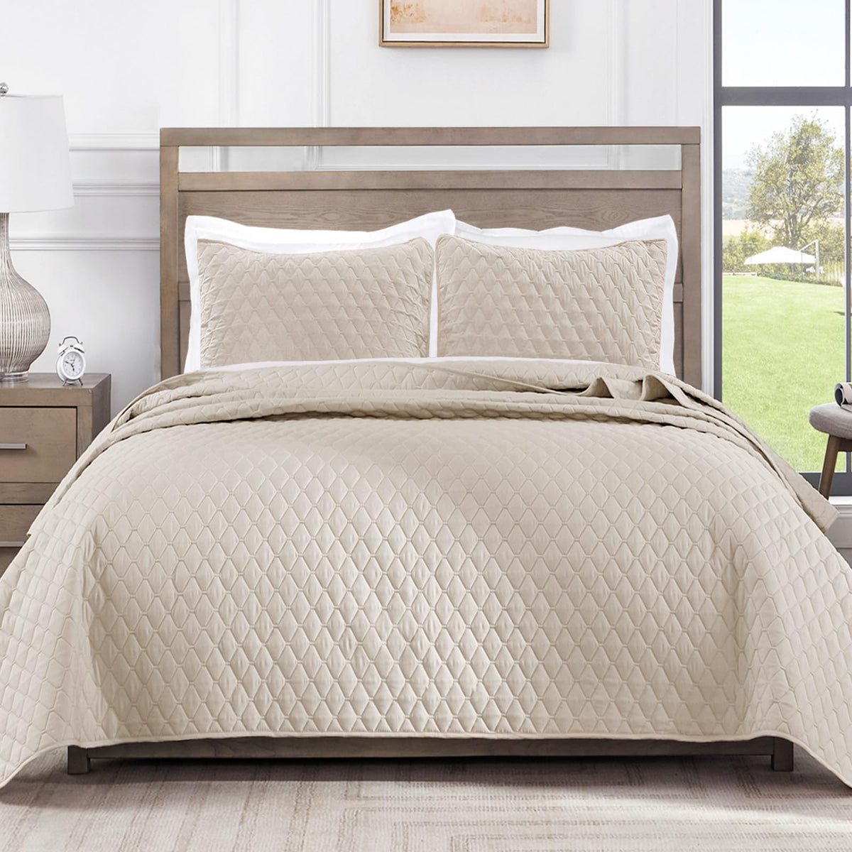 Exclusivo Mezcla Reversible Full Queen Quilt Bedding Set, Grey