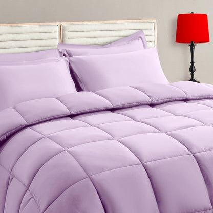TAIMIT Twin Size Comforter Set - 5 Pieces, Bed in a Bag Bedding Sets with All Season Soft Quilted Warm Fluffy Reversible Comforter,Flat Sheet,Fitted Sheet,1 Pillow Shams,1 Pillowcases,Black