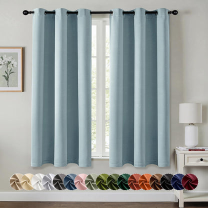 MIULEE Blackout Curtains for Bedroom 2 Panels 40 x 63 Inch Long Black