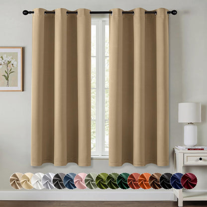 MIULEE Blackout Curtains for Bedroom 2 Panels 40 x 84 Inch Long Black