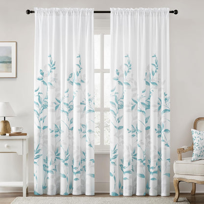 HOMEIDEAS Kitchen Curtains, Short Non-See-Through Privacy Curtains 30"X36"