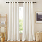 NICETOWN Semi Sheer Linen Ivory Curtains for Bedroom, W52xL84, 2 Panels