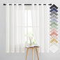 NICETOWN Semi Sheer Linen Ivory Curtains for Bedroom, W52xL84, 2 Panels