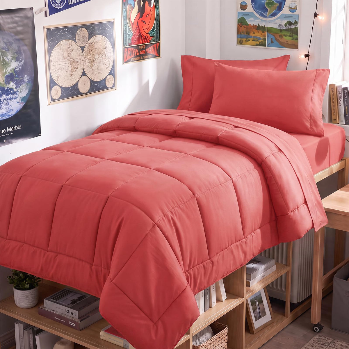 CozyLux Full Size Comforter Sets Black - 7 Pieces Bed in a Bag