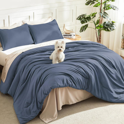 Litanika Queen Comforter Set Sage Green, 3 Pieces Lightweight Solid Bed Set