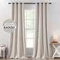 MIULEE 100% Blackout Linen Curtains for Bedroom 52x90 Inches Natural Beige