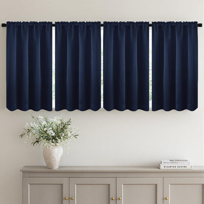 MIULEE Black Blackout Curtains 63 Inch Length for Bedroom Set of 4 Panels