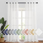 NICETOWN Semi Sheer Linen Ivory Curtains for Bedroom, W52xL84, 2 Panels