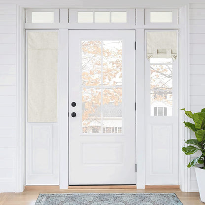 RYB HOME Blackout French Door Curtain, No Drill, W26 x L69, Black, 1 Panel