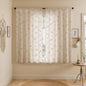 Boho Floral 100% Blackout Curtains 84 Inch 2 Panels Linen Texture