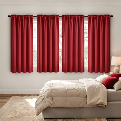 MIULEE Black Blackout Curtains 63 Inch Length for Bedroom Set of 4 Panels