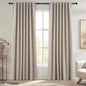 Topfinel Cream Linen Blackout Curtains 84 Inch Long for Bedroom Living Room, Ivory Pinch Pleat Back Tab Full Blackout Drapes Farmhouse Boho Curtains for Window, White Neutral Curtains 52" X 84" 7 FT