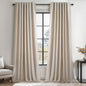 Topfinel Cream Linen Blackout Curtains 84 Inch Long for Bedroom Living Room, Ivory Pinch Pleat Back Tab Full Blackout Drapes Farmhouse Boho Curtains for Window, White Neutral Curtains 52" X 84" 7 FT