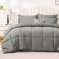 Love's cabin Queen Comforter Set, 7 Pieces Bed in a Bag, Black