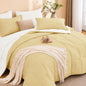 MUXHOMO Queen Comforter Set with Sheets Brown - 7 Pieces Bed in a Bag