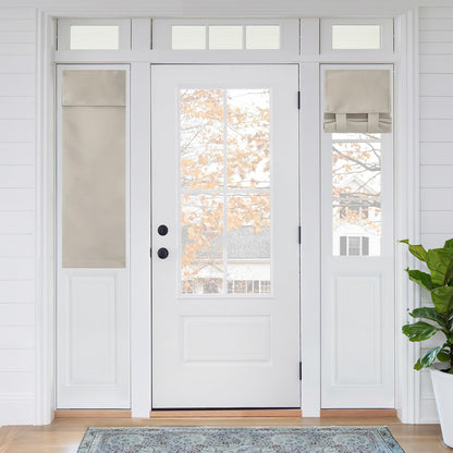 RYB HOME Blackout French Door Curtain, No Drill, W26 x L69, Black, 1 Panel
