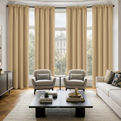 MIULEE Black Blackout Curtains 63 Inch Length for Bedroom Set of 4 Panels