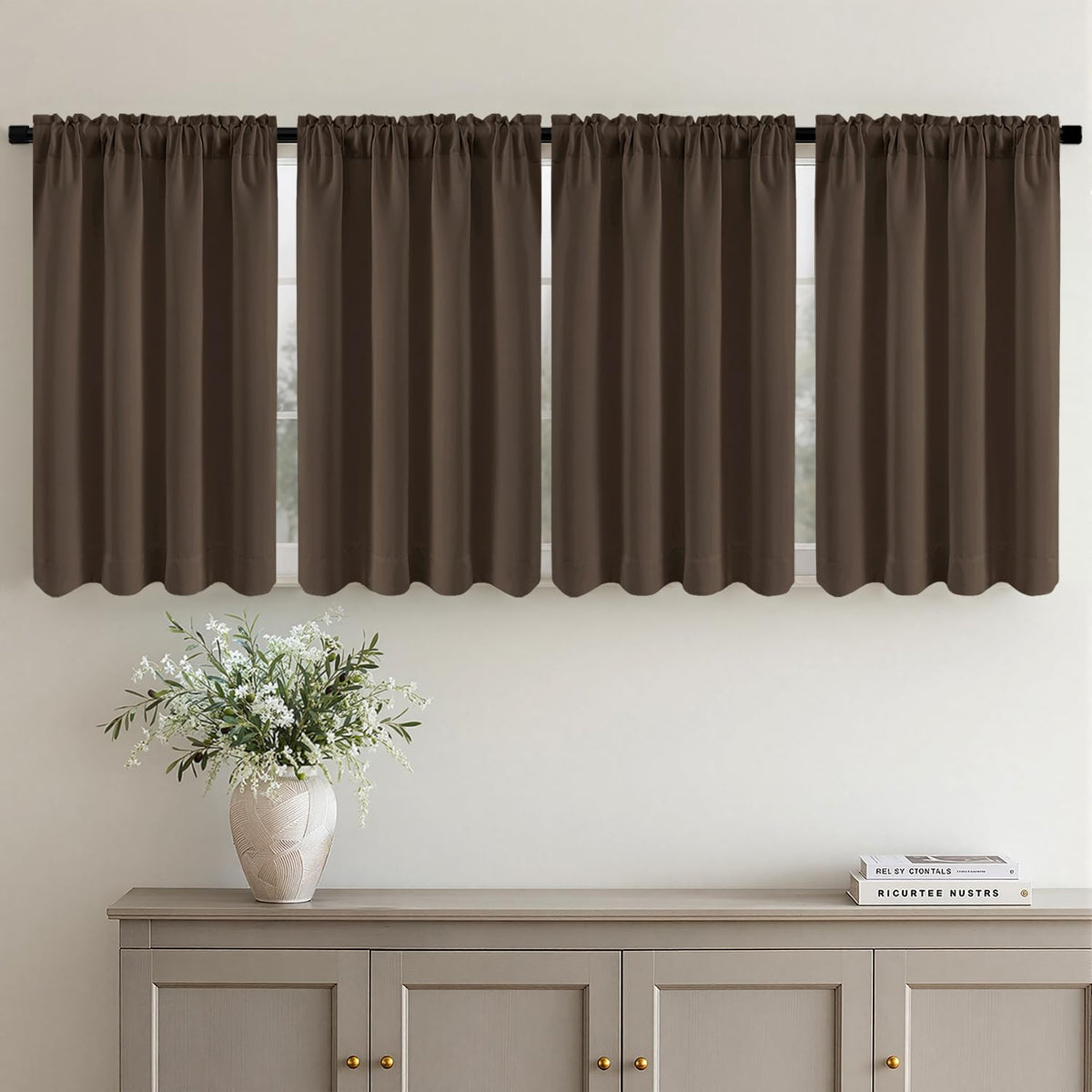 MIULEE Black Blackout Curtains 63 Inch Length for Bedroom Set of 4 Panels