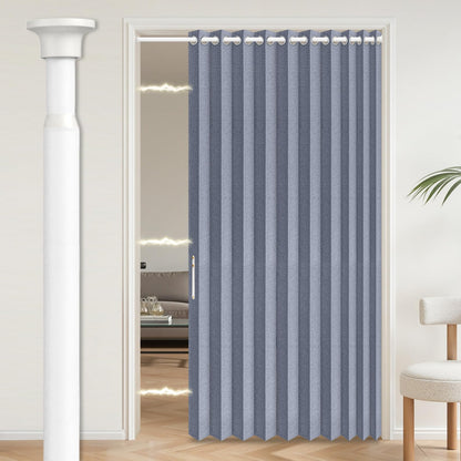 AJAZZ Blackout Accordion Door Magnetic Door Curtain Folding Closet Doors Curtain Invisible for Bedroom Room Living Room Doorway, Grey 42" W x 78" L, 1 Panel