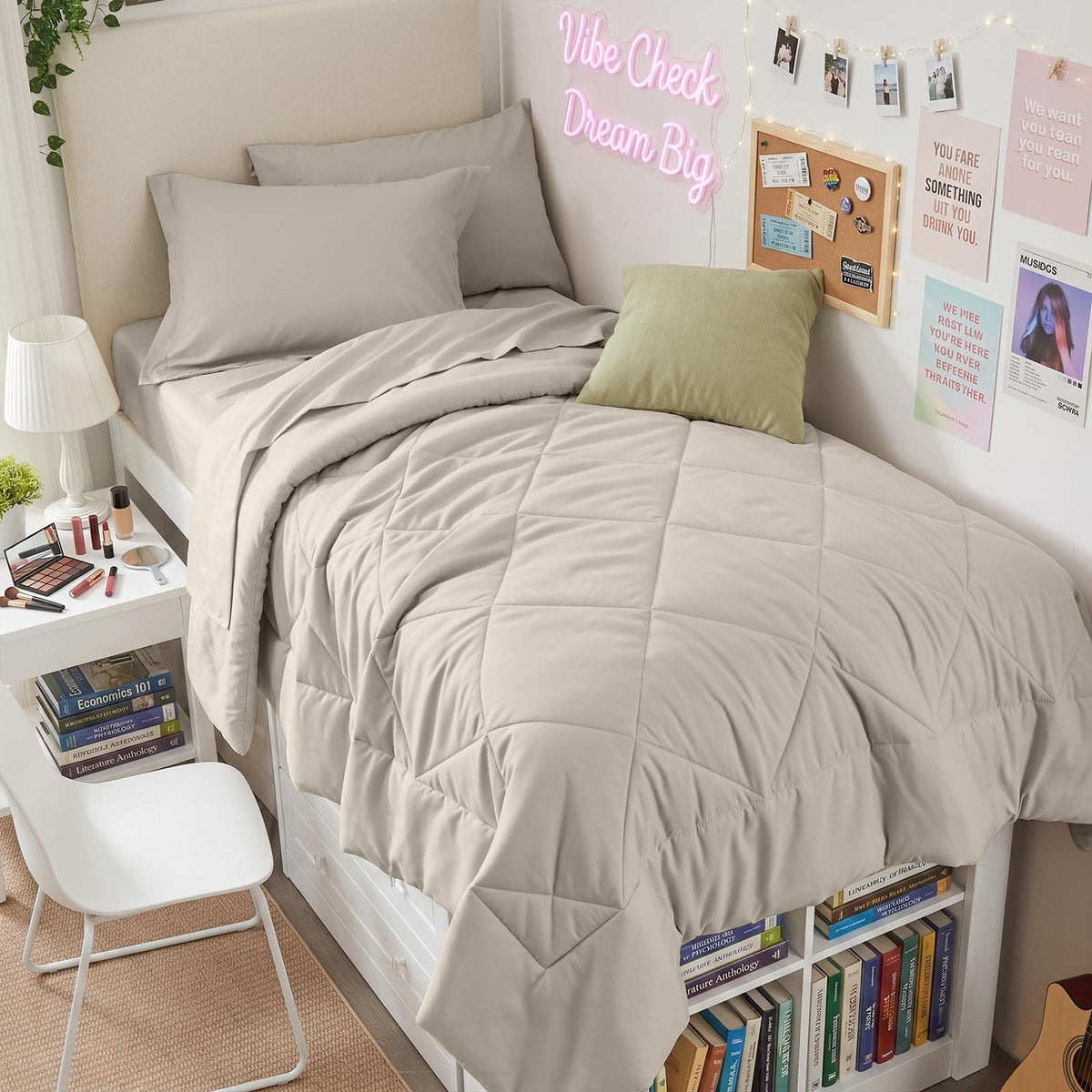 HEVUMYI 7-Piece Full Comforter Set, Dark Grey Bed in a Bag