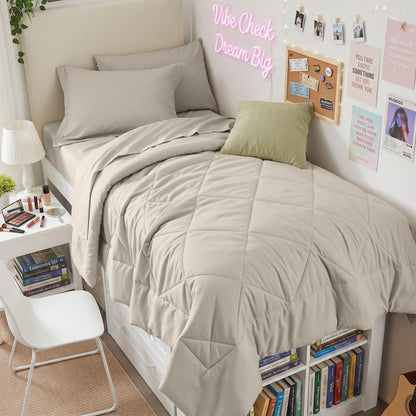 HEVUMYI 7-Piece Full Comforter Set, Dark Grey Bed in a Bag