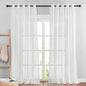 NICETOWN Semi Sheer Linen Ivory Curtains for Bedroom, W52xL84, 2 Panels