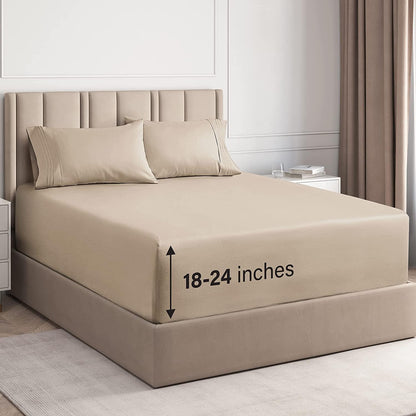 CGK Extra Deep King Sheet Set - 6pc Cooling Sheets - White