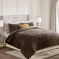 RECYCO Channel Box Stitch Velvet Quilt Set, King Size, Beige