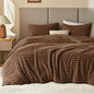 EXQ Home Fluffy Comforter Set Queen Size,3 Pieces Bed Set,Black