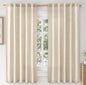 MIULEE Faux Linen Curtains 84 Inch Length 2 Panels Natural Semi Sheer Curtain with Back Tab Rod Pocket, Light Filtering Window Privacy Burlap Drapes for Living Room Bedroom 42W x 84L Linen