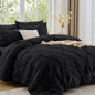 Sasttie Full Size Comforter Set, 7-Piece Bed in a Bag Double, Pintuck Bedding Set for All Season, Includes Comforter, Flat Sheet, Fitted Sheet, Pillowcases and Pillowshams, Beige