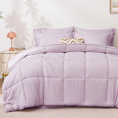 Love's cabin Queen Comforter Set, 7 Pieces Bed in a Bag, Black