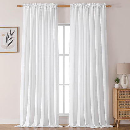 Chyhomenyc 2 Panels White Kitchen Curtains 36 Inch Length Tier Curtain