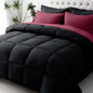 JOLLYVOGUE Full Comforter Set, Ultra-Soft Bed in a Bag Full Size 7 Pieces, Oeko-TEX Certified Bedding Set with Down Alternative Comforter, Sheets, Pillowcases & Shams, Black