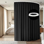 Room Divider Ceiling Mounted Curtains Track Sets Extra Wide Blackout Curtain Flexible Tracks for Bedroom Privacy Partition Separator, 1 Panel Black Drape and White Rail, W8.3 x H8ft